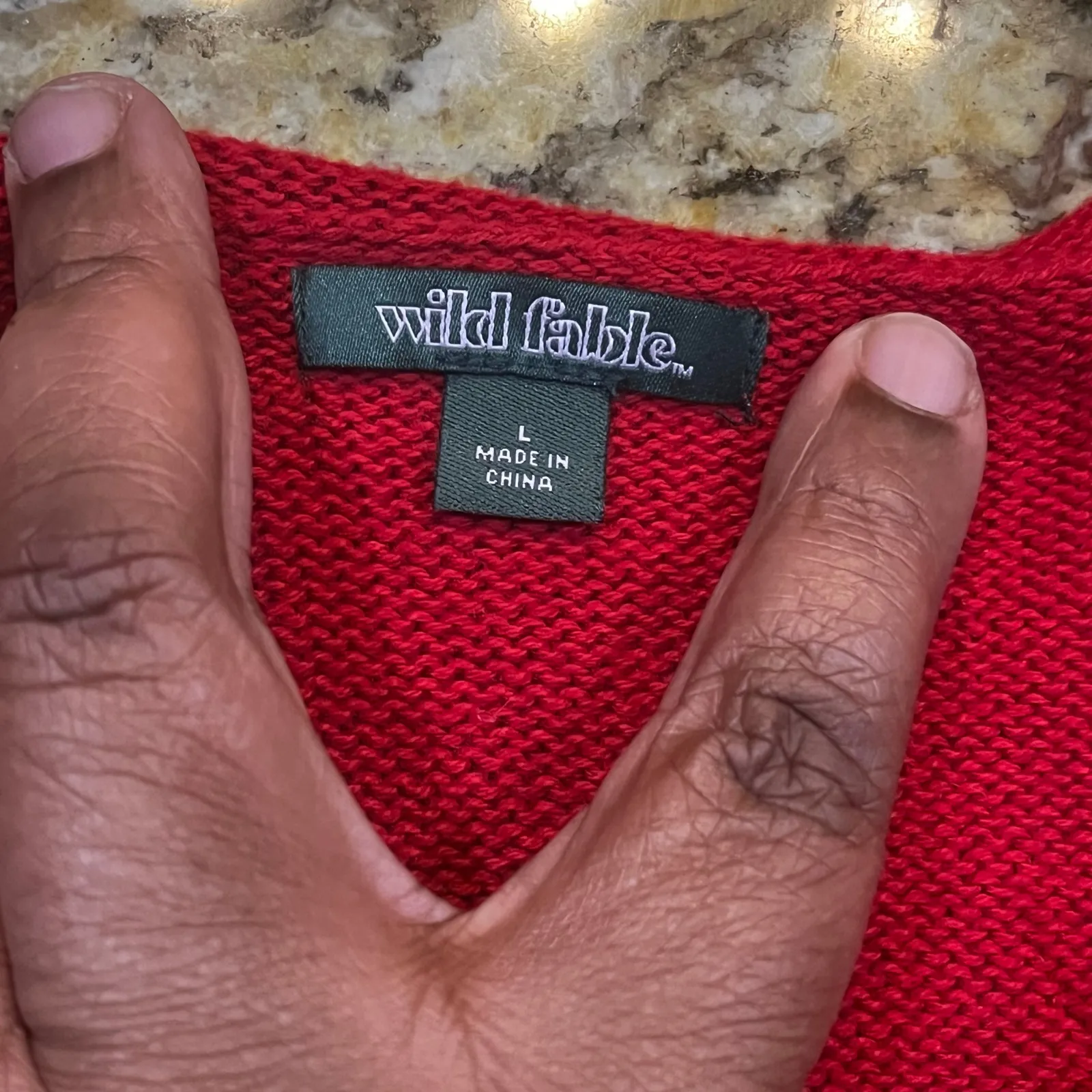 Wild Fable Red Lobster Knit Sweater Valentines Sailing Hamptons Coastal Women L - Image 2