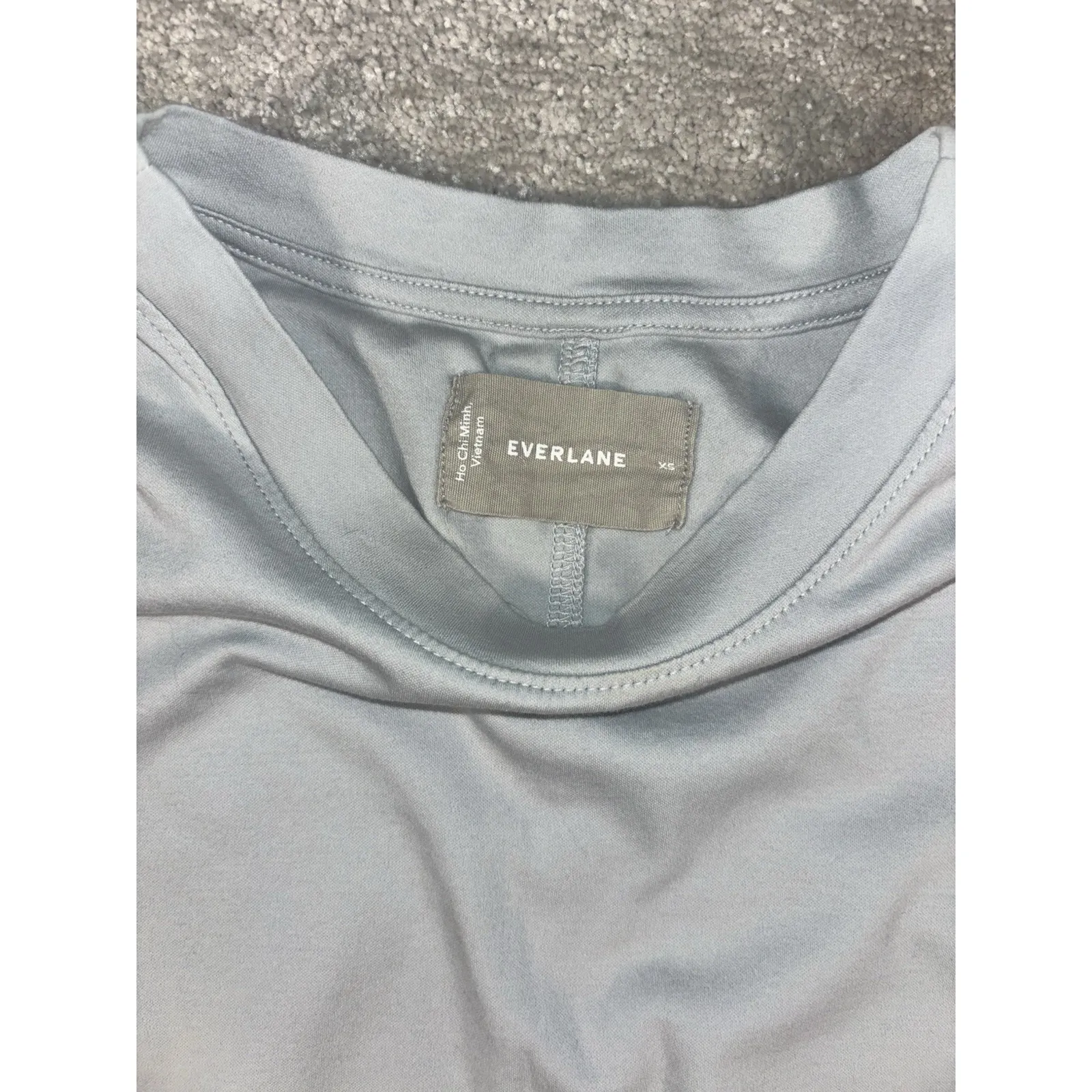 Everlane Womens The Luxe Cotton Short Sleeve‎ Tie Midi Dress Light Blue Sz XS - Image 11