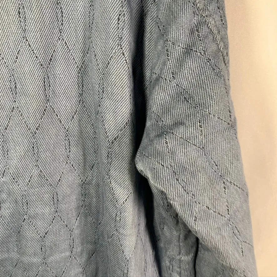 JACHS Girlfriend NEW YORK Quilted Denim Jacket Blue Size‎ XL Snap Front Casual - Image 11