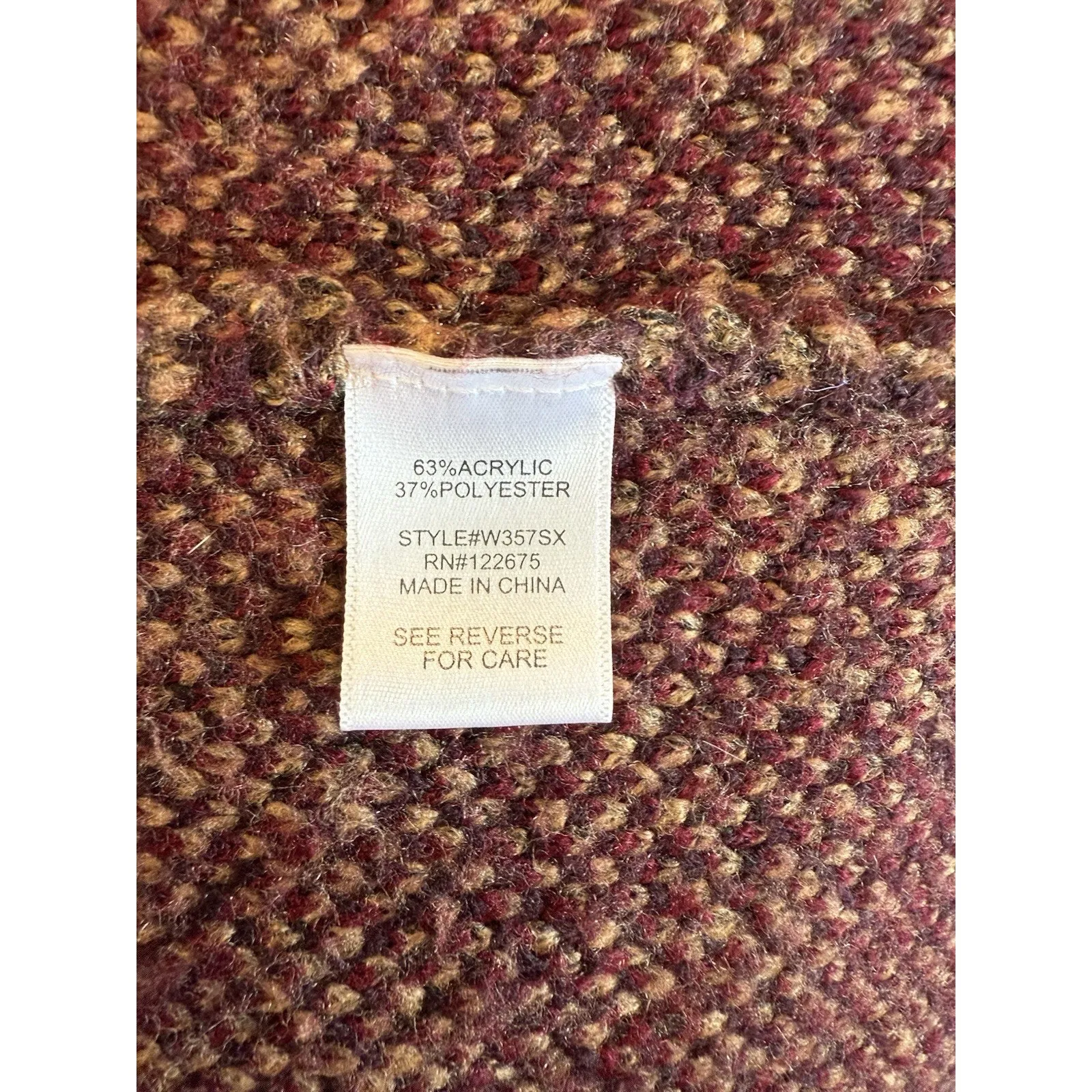 Lety & Me Cardigan Women's 3X Red Beige Sweater Chunky Knit Open Front Size undefined - Image 6