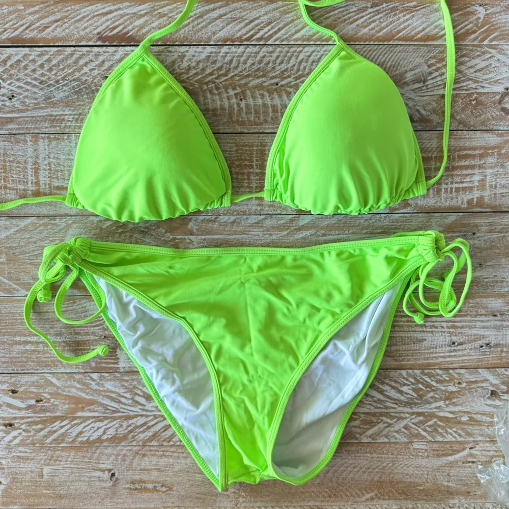🍋‍🟩Margarita Triangle & Scrunch Butt String Bikini🍋‍🟩 ~lg Green - Image 6