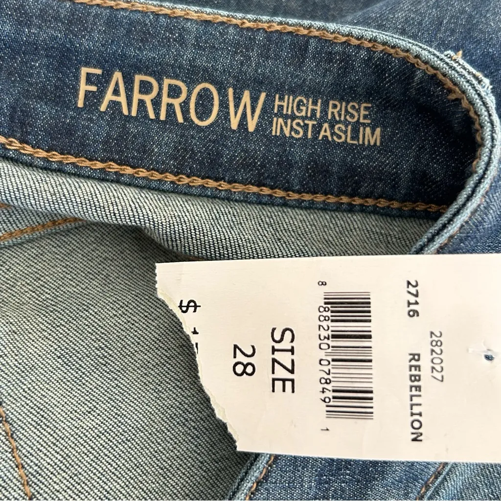 NWT DL1961 Farrow High Rise Instaslim in Rebellion Wash Distressed Jeans Size 28 - Image 7
