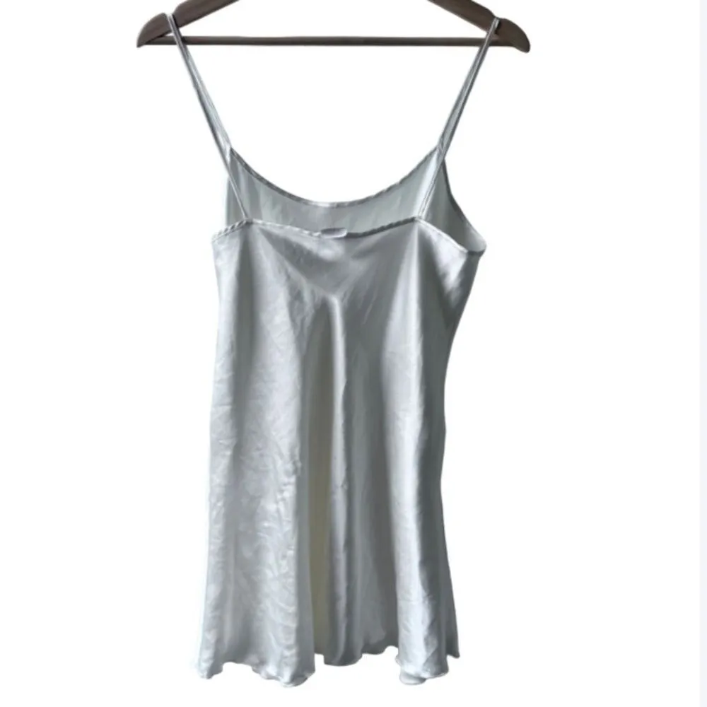 Vintage Engel white satin slip dress size medium​ sexy boudoir pin - Image 2