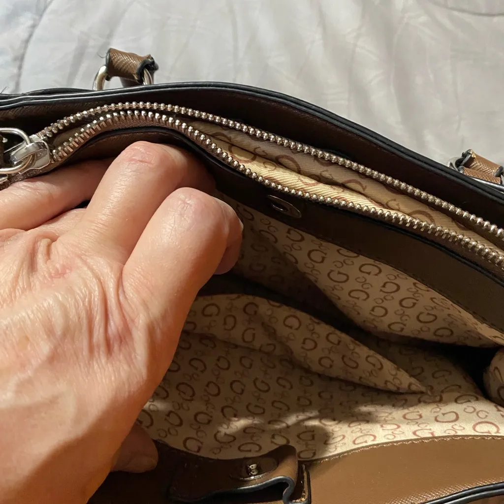 GUESS Monogram Brown Tote - Image 5