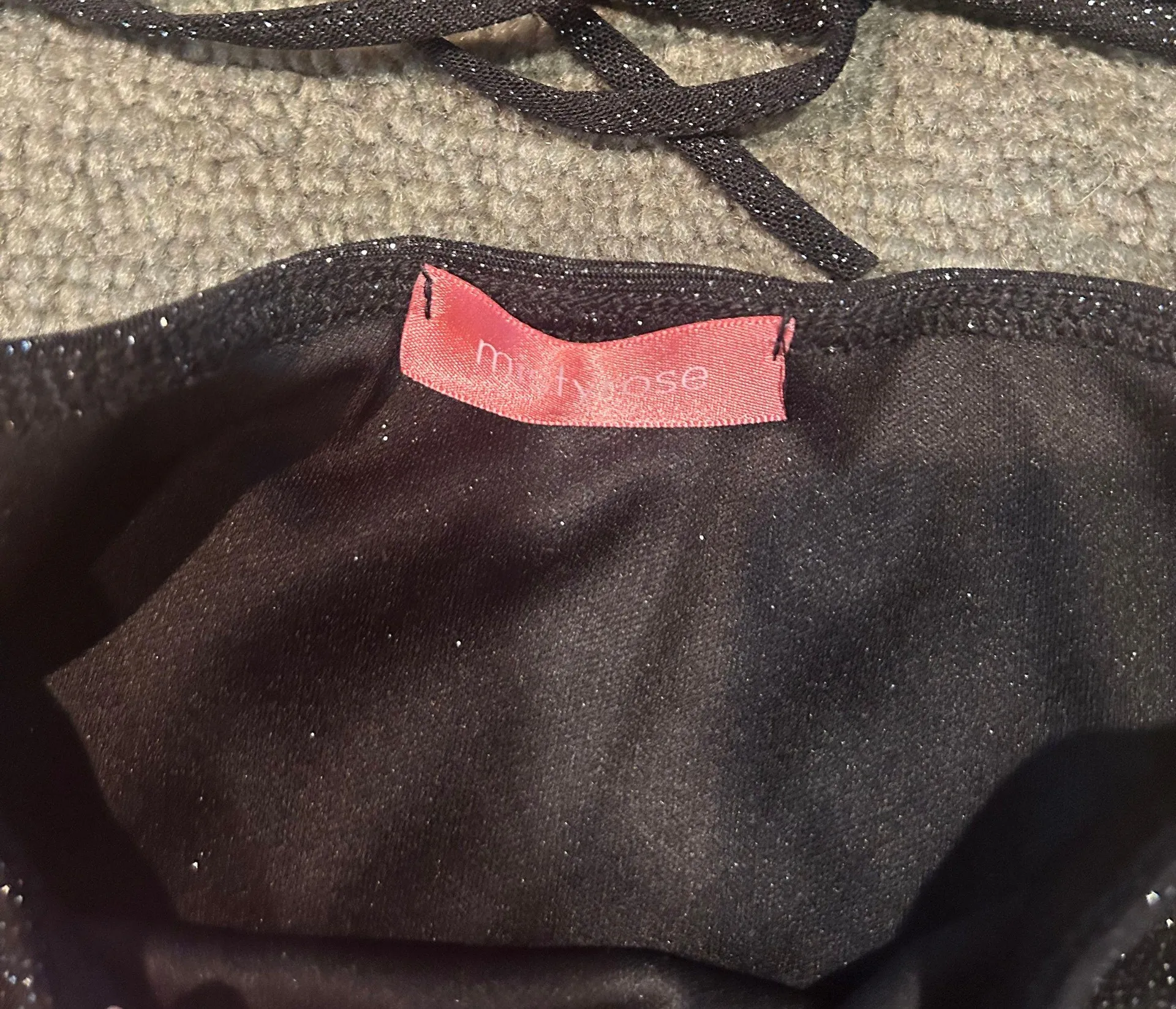 NWT Black Glitter Sparkly Two Piece Matching Set Crop Top Ruched Mini Skirt S - Image 8