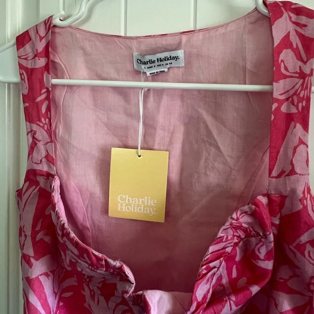 Charlie Holiday Hibiscus Top NWT - Image 5