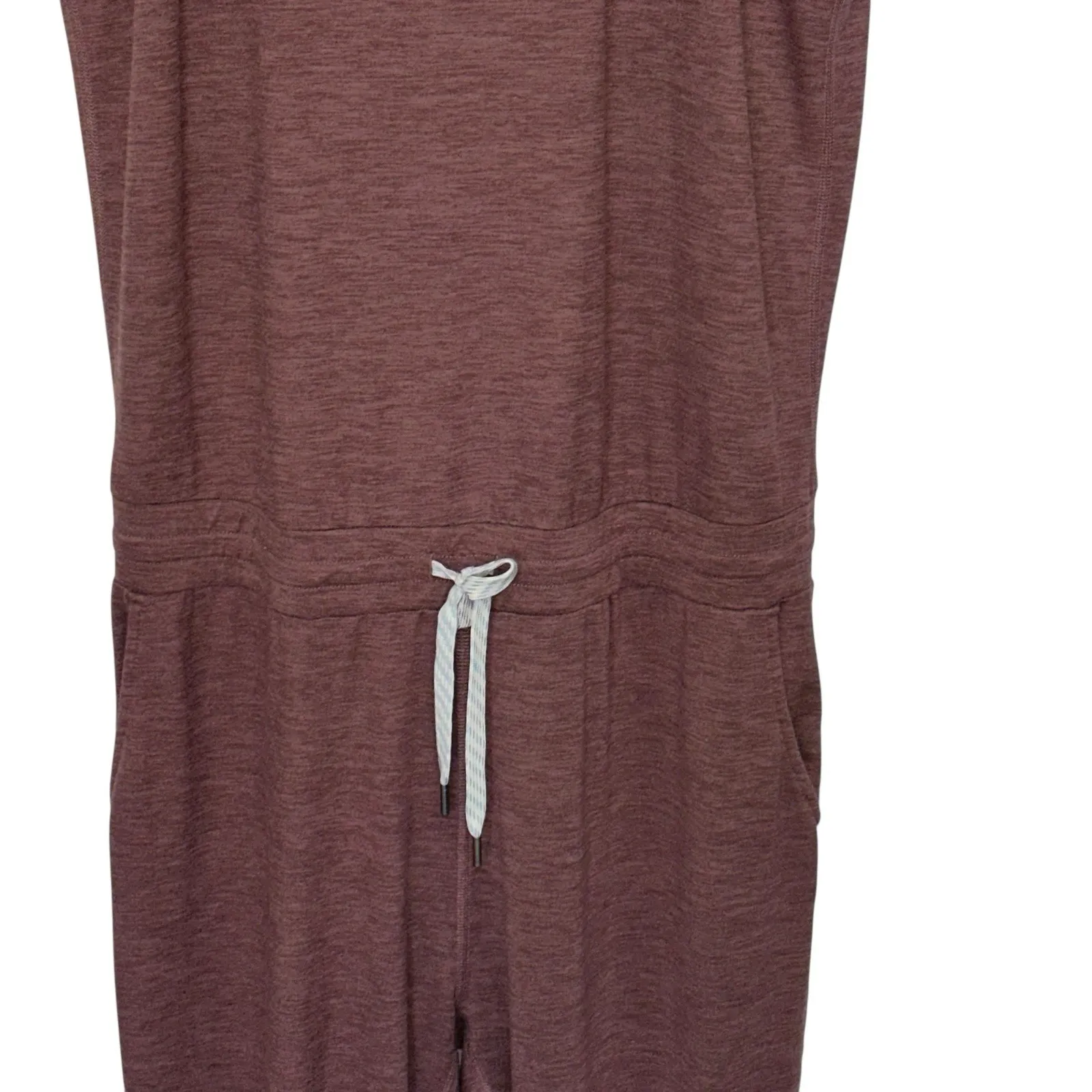 Vuori Lux Jumpsuit Women Large Orange Brown Performance Jogger Racer Back VW426‎ - Image 3