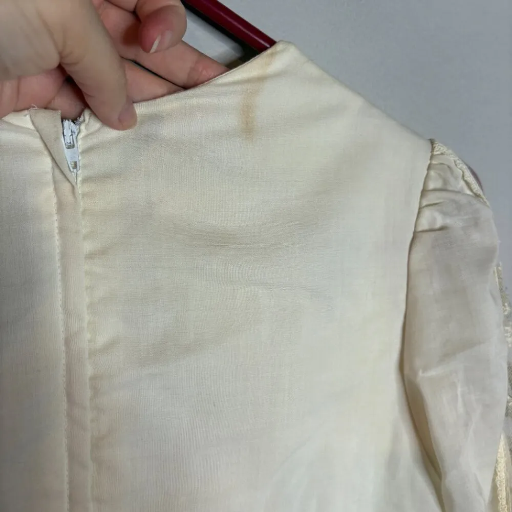 Gunne Sax 1970's vintage white lacy tiered maxi dress - Image 7