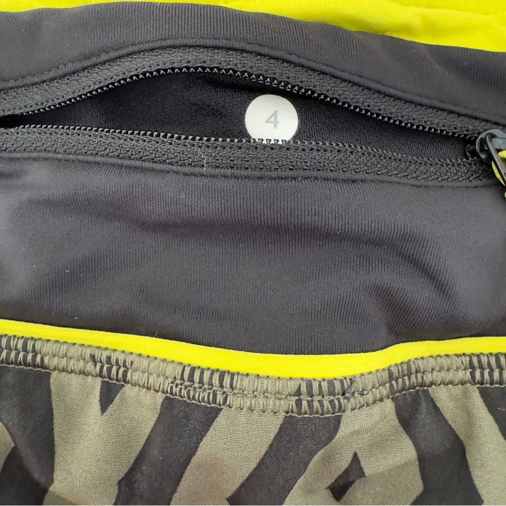 Lululemon Run Times Short *4-way Stretch Chevron Shuffle Fatigue Green Black Pea - Image 12