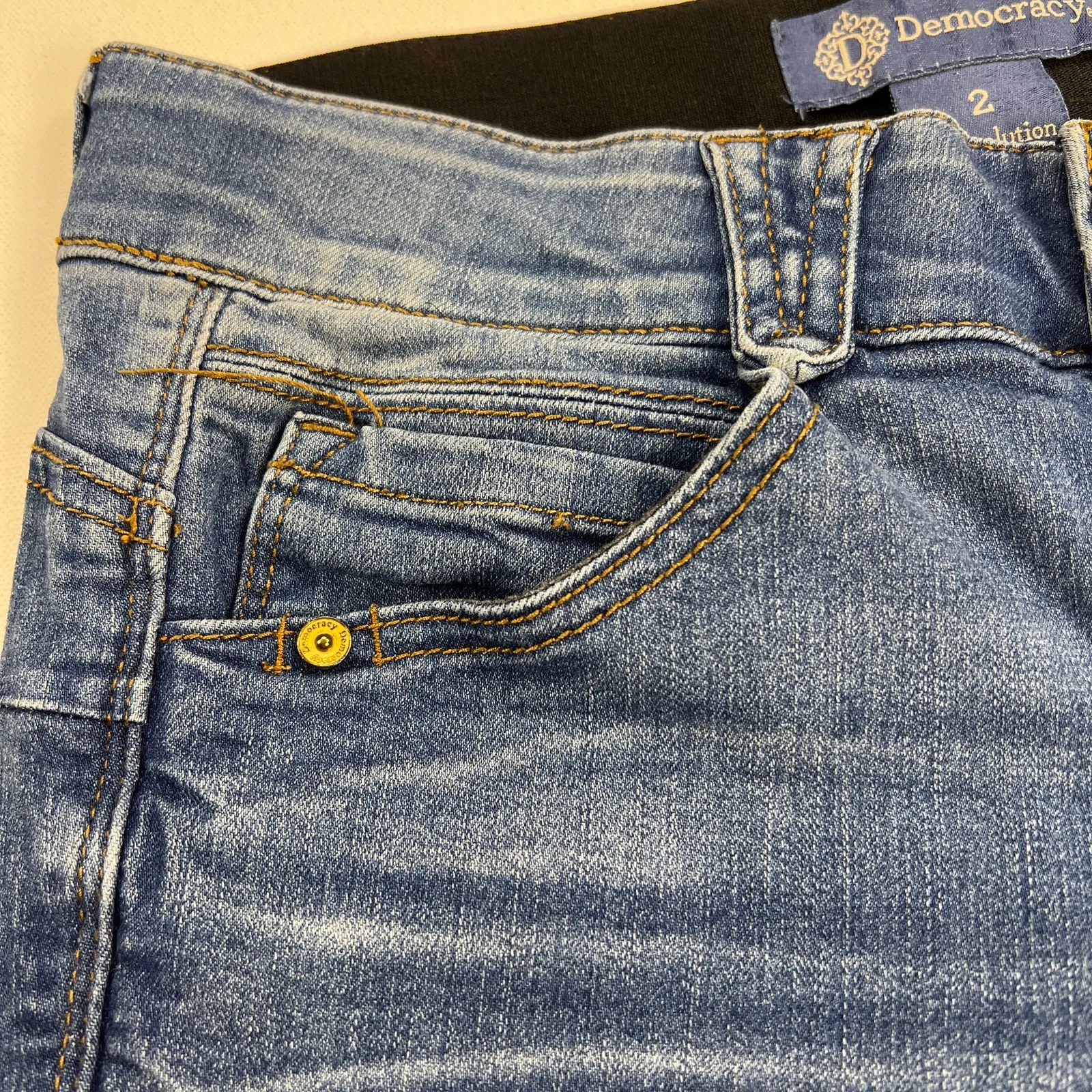 Democracy "Ab"Solution Low Rise Tummy Control Skinny Jeans Stretch Size 2 - Image 7