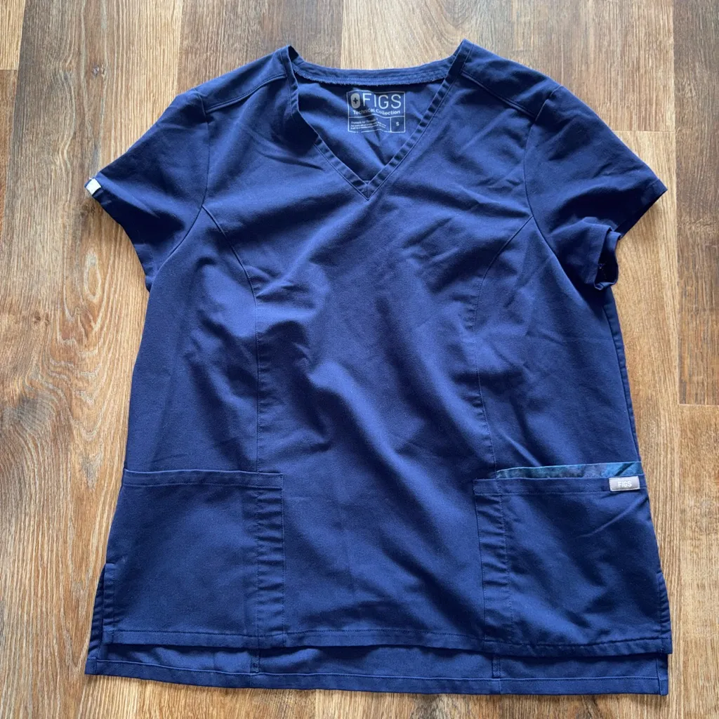 Figs Electric Blue V-Neck Scrub Top - Image 2