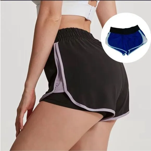 SO Women's Shorts size L, Athletic Training & Running Shorts Blue white black - Image 2