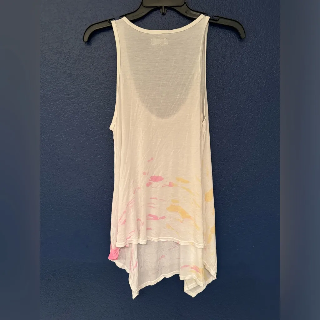 Lauren Moshi Paint Splatter Women’s White Micro Modal Tank Top Size Small - Image 3
