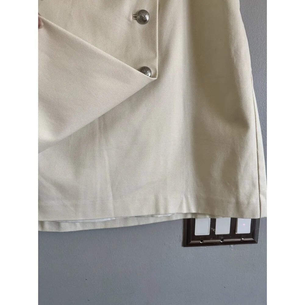 Talbots Button Front Ivory Preppy Pencil Skirt Womens Size 16WP - Image 4