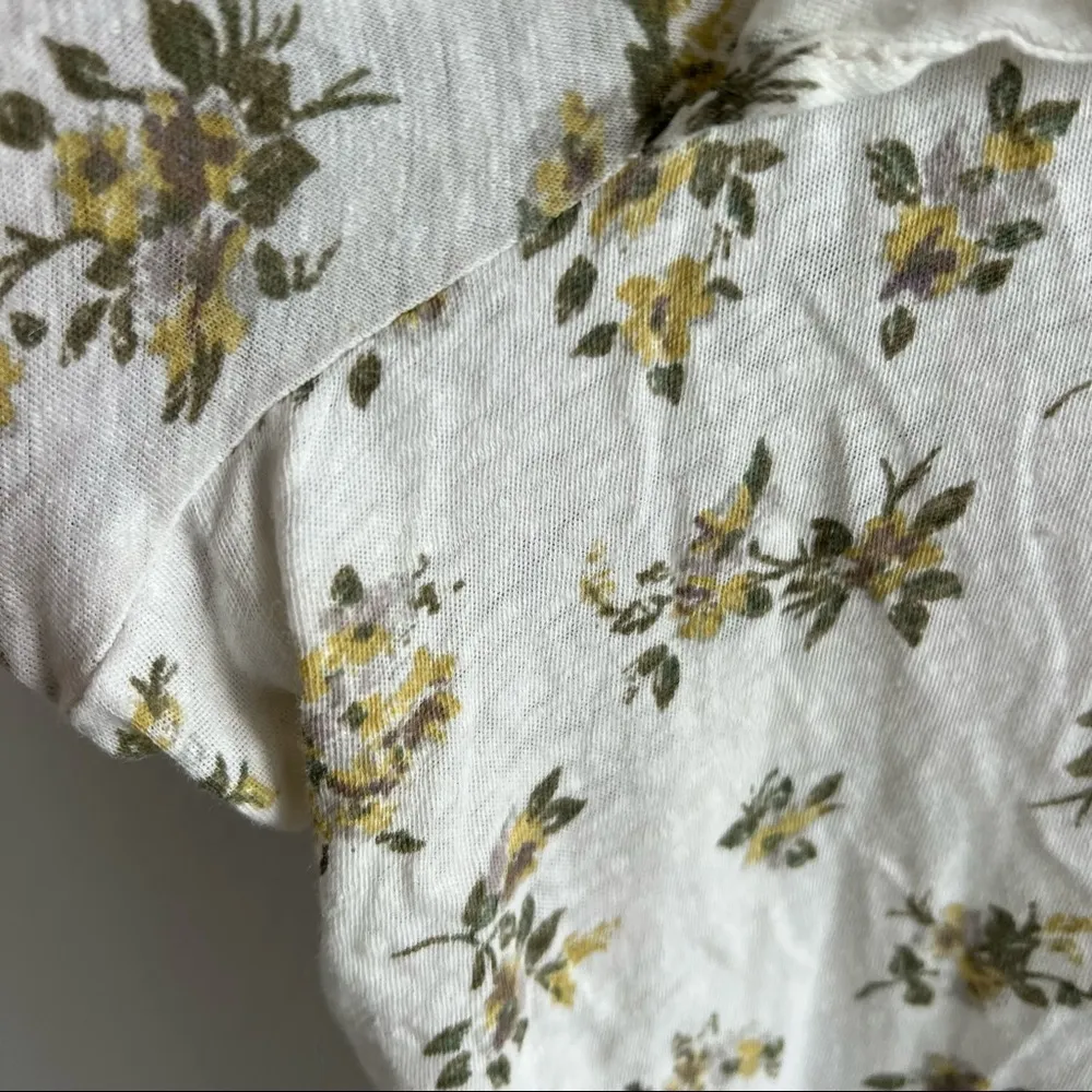 Current/Elliott The Double Ruffle Tee Linen Cotton Pearson Floral 2 - Medium - Image 8