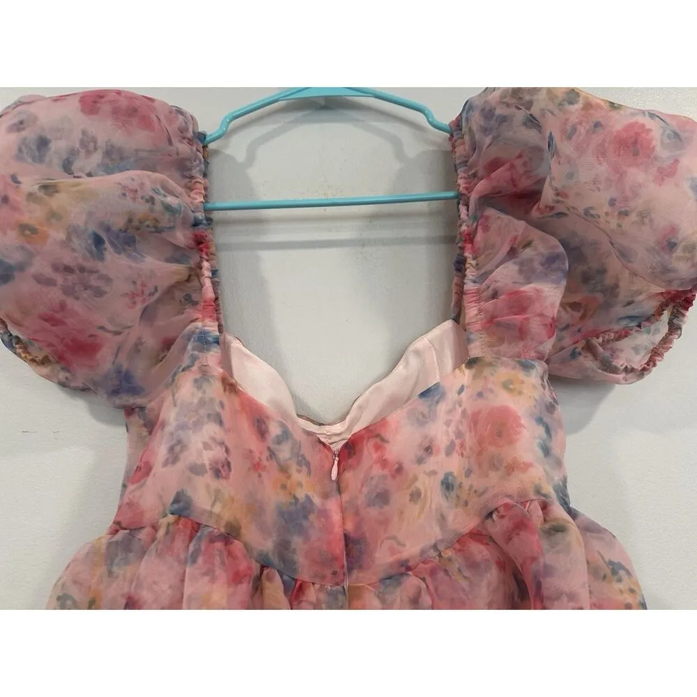 Sugar Thrillz Dolls Kill Fun Filled Fantasy Floral Puff SleeveDress Medium M NEW - Image 5