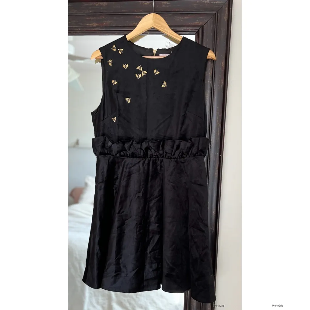 Ted Baker London Celeena Bee Velvet Dress New With Tags US 12 - Image 3