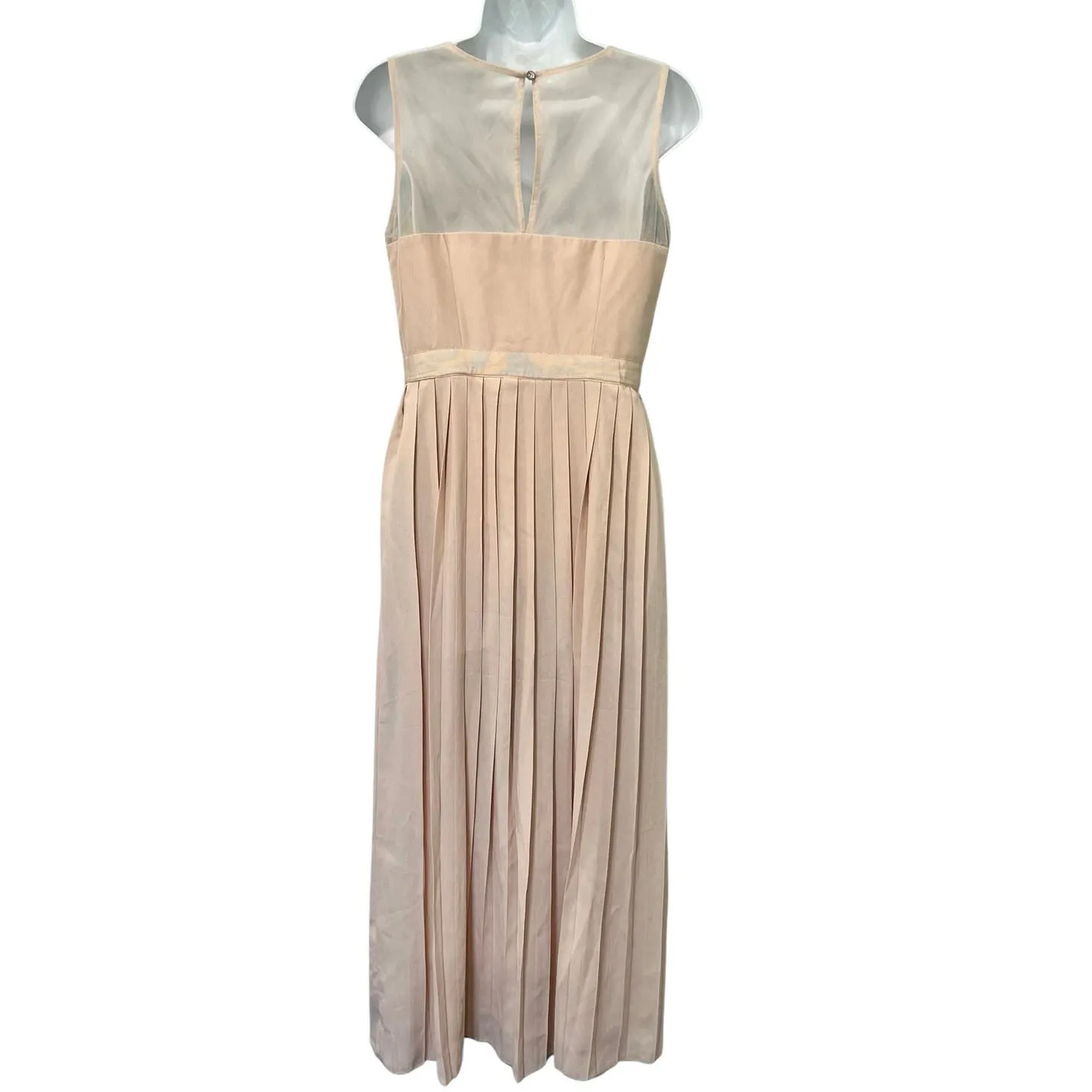 Little Mistress Cream Red Pink Embroidered Flowers Accordion Pleat Midi Dress 6 - Image 10