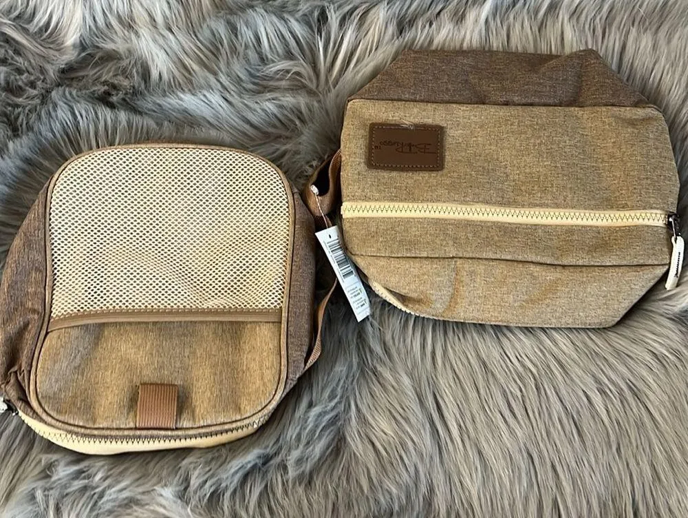 NWT Bella Russo Toiletry Bag and Tech Case Set Tan - Image 3