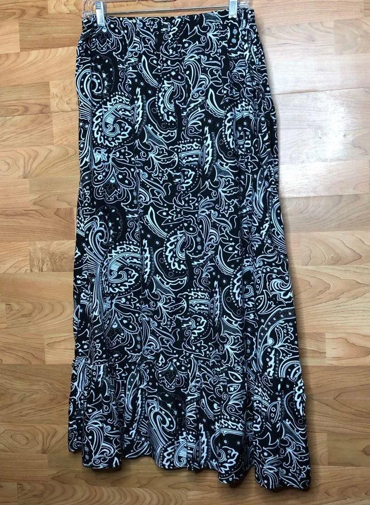 Kim Rogers Large Black & White Beaded Maxi Skirt - Image 2