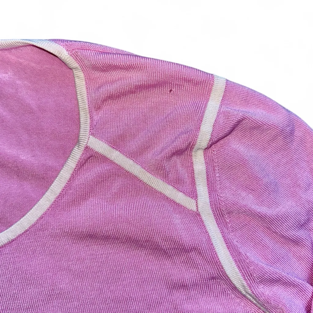 Neiman Marcus Pink Silk Blouse Size Large - Image 3