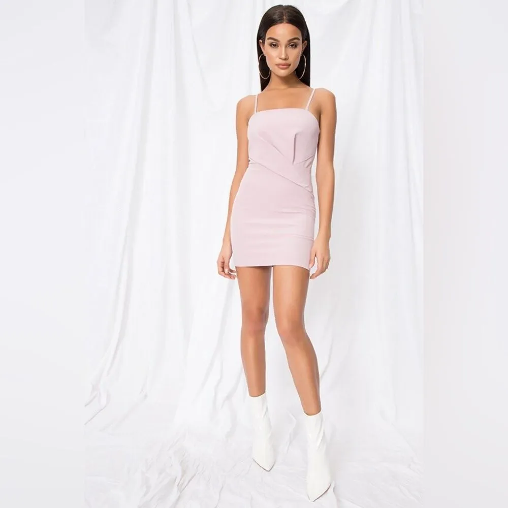 Superdown Mauve Bodycon Mini Dress Small Pink Spaghetti Strap Revolve Cocktail - Image 3