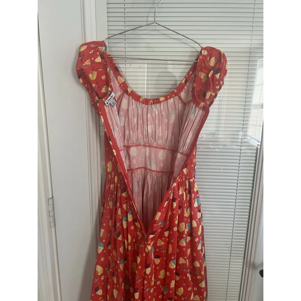 Disney Parks Dress Size Womens XS Dole Whip Dress Pineapple Print Red - Image 7