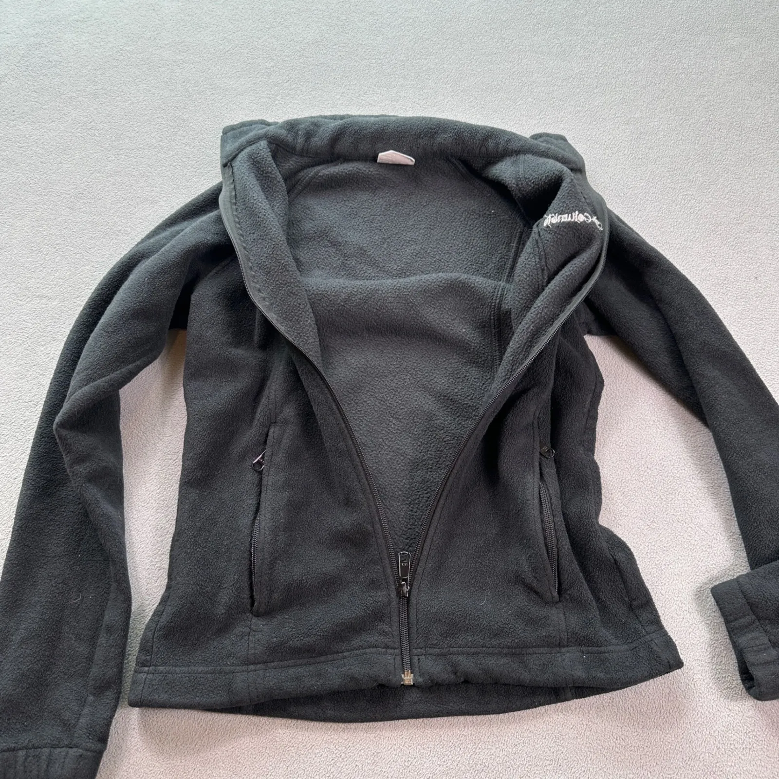 Columbia Sportswear Full Zip Fleece Jacket Women's M Black Outdoor Casual Light - Image 4
