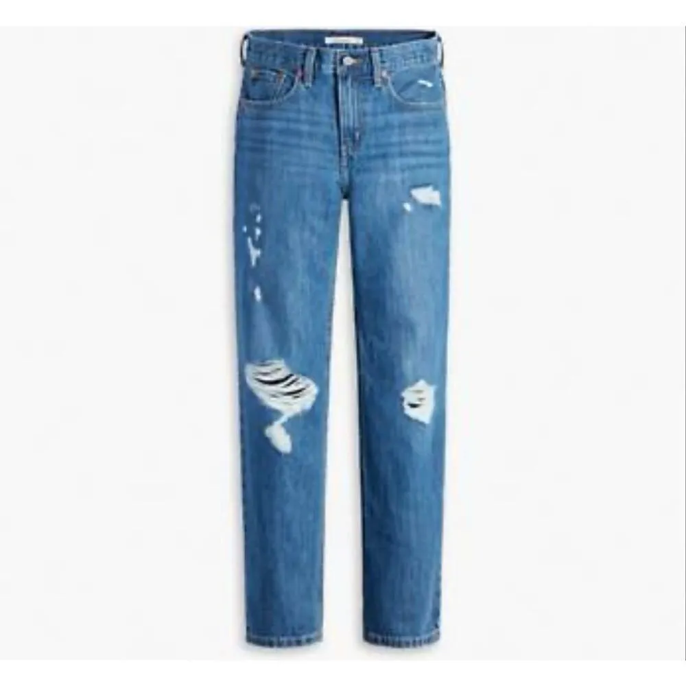 Levi’s low pro straight distressed dark wash jeans 27 - Image 15