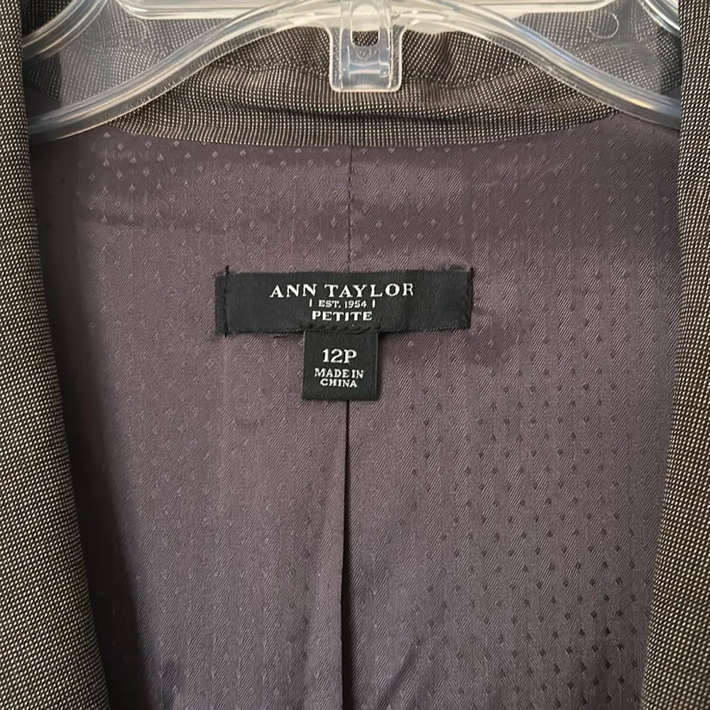 Ann Taylor Brown Wool Suit Jacket, 12P - Image 2