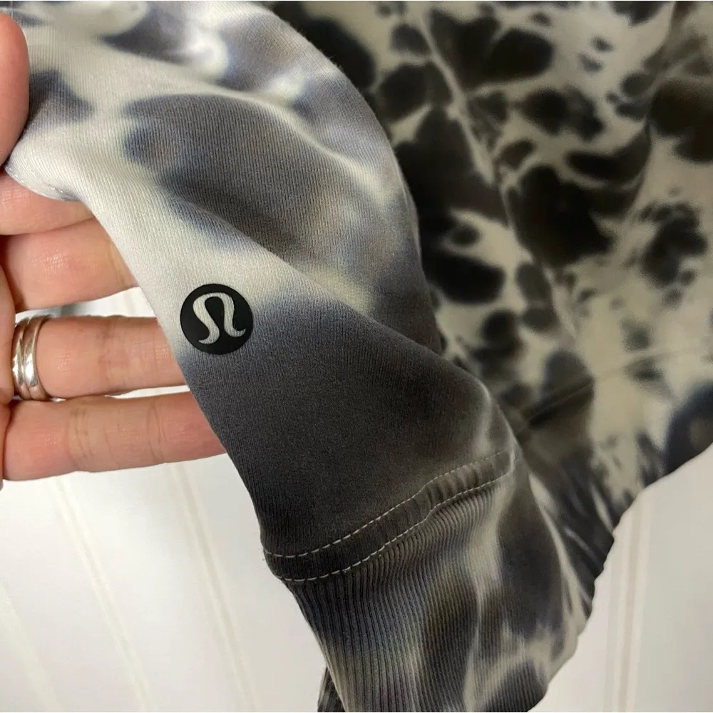 Lululemon All Yours Hoodie Tie Dye Fleece Tie Dye Graphite Grey Size 6 293 - Image 5