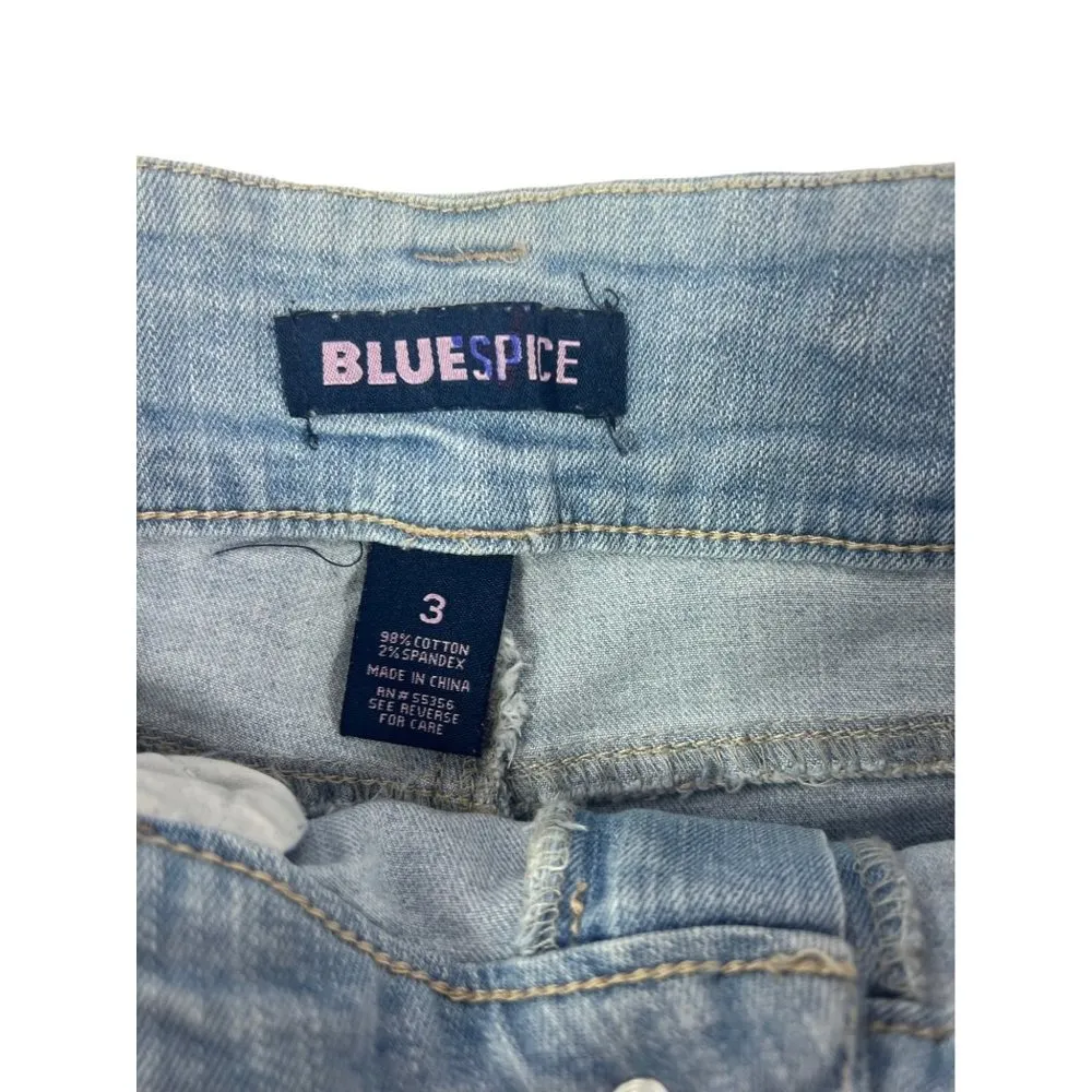 Blue Spice Women's Light Blue Distressed Shorts - Image 3
