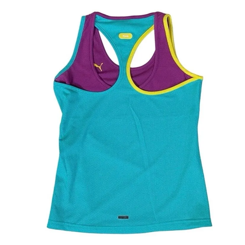 Puma Women's Racerback Athletic Tank Top Purple Teal Size Active Wear - S - Image 7