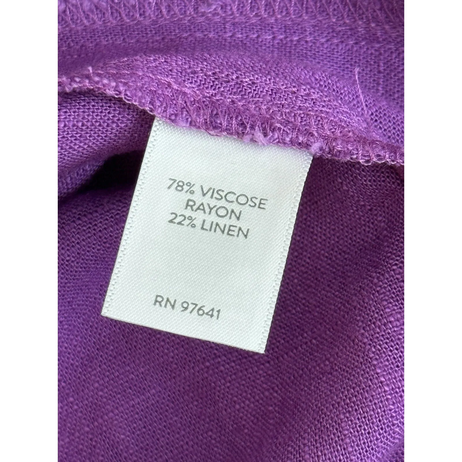 J.‎ Jill Viscose Linen Blend Midi Dress Purple Puff Sleeve Button Small Petite Size undefined - Image 4