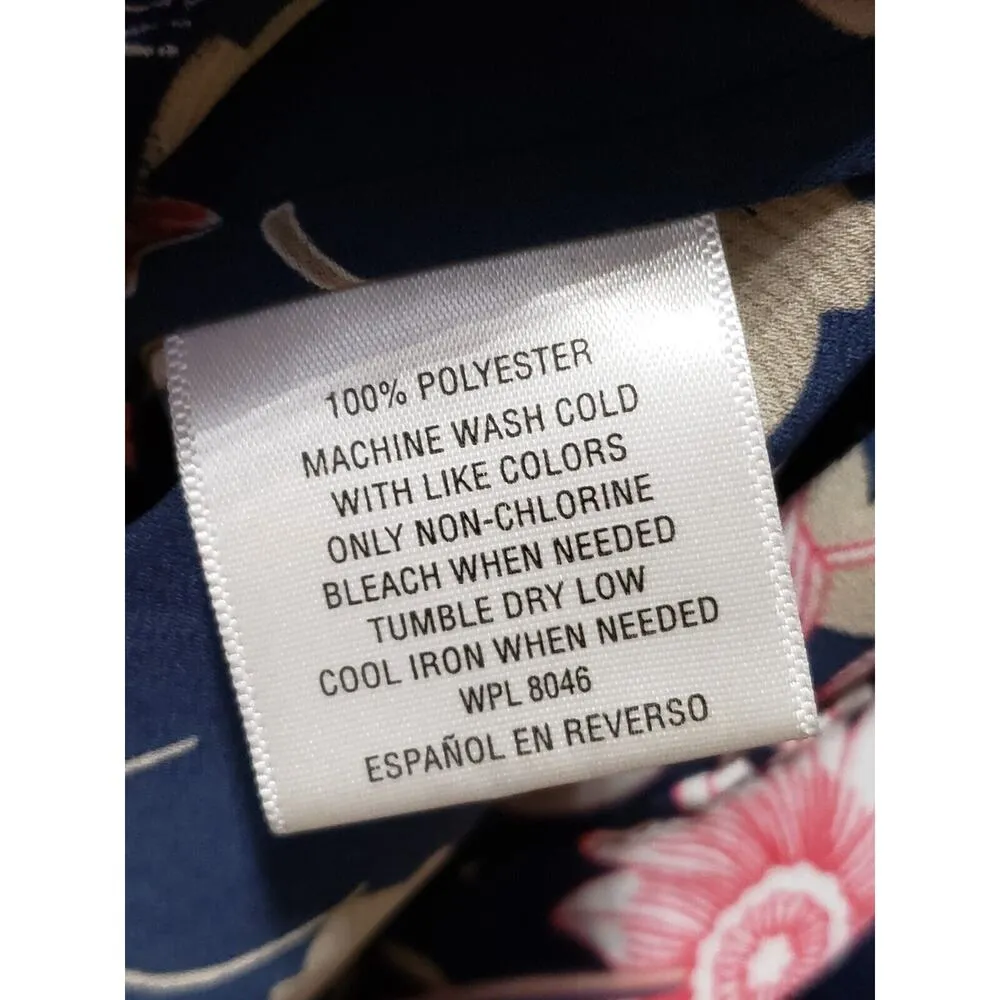 Charter Club Women's Blue Floral Polyester Round Neck Long Sleeve Top Blouse XXL - Image 9