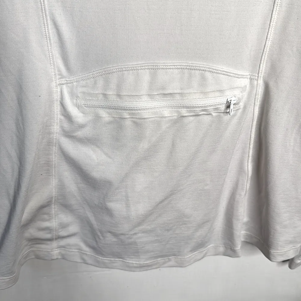 Athleta Crosscurrent UPF Swim Zip Ruched Jacket White W1805 Sz S - Image 10