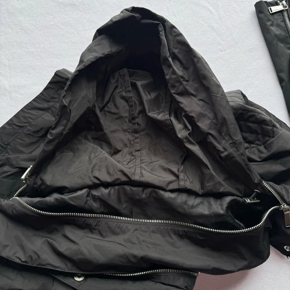 BCBGeneration Black Nylon Zipper Detail Moto Jacket Biker Streetwear Motorcycle - Image 13