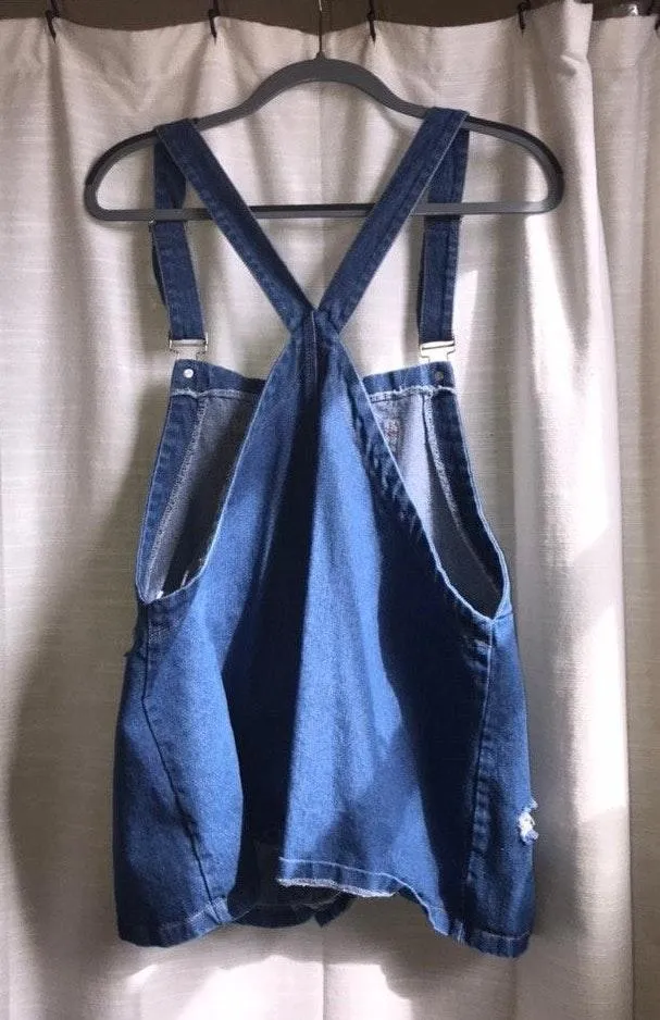 Princess Polly Distressed Denim Short Overalls - Image 6