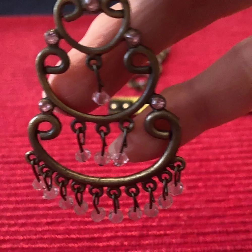 10 pair of vintage retro lavender and purple earrings EVC - Image 12