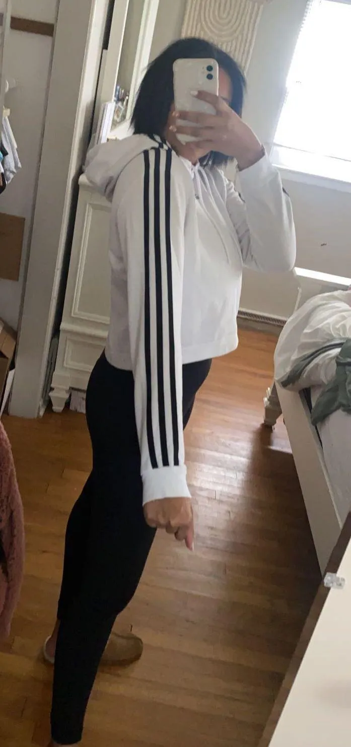 Adidas Cropped Hoodie - Image 3