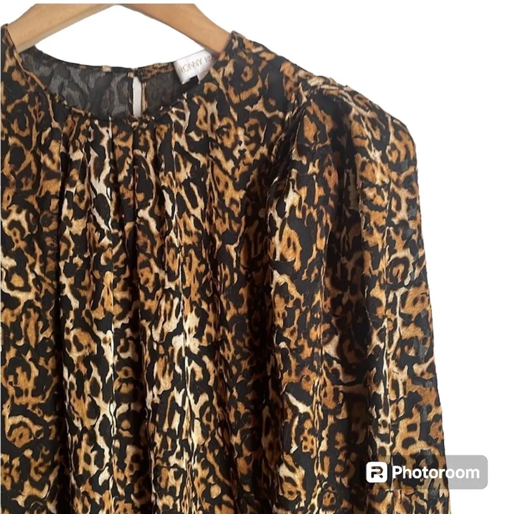 Ronny Kobo Chiara Velvet Animal Print Blouse Size XS Black - Image 4