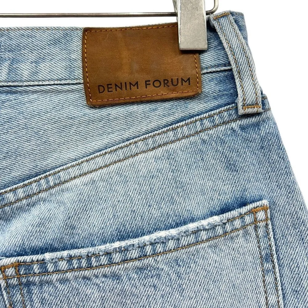 Denim Forum The Joni High Rise Loose Distressed Leg Jean Light Wash size 24 Blue - Image 6