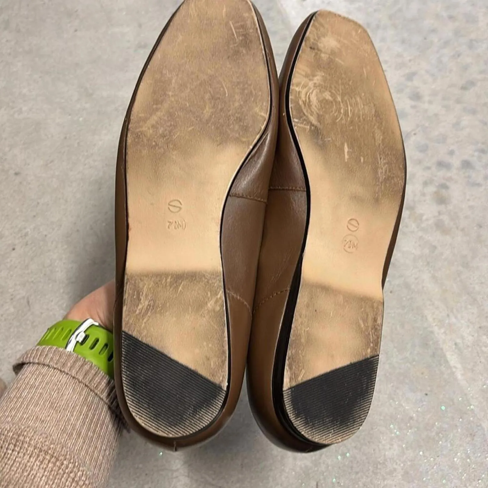 Vintage Joyce Brown Square Toe Flats Driving Shoes Academia classic minimal Size 7.5 - Image 6