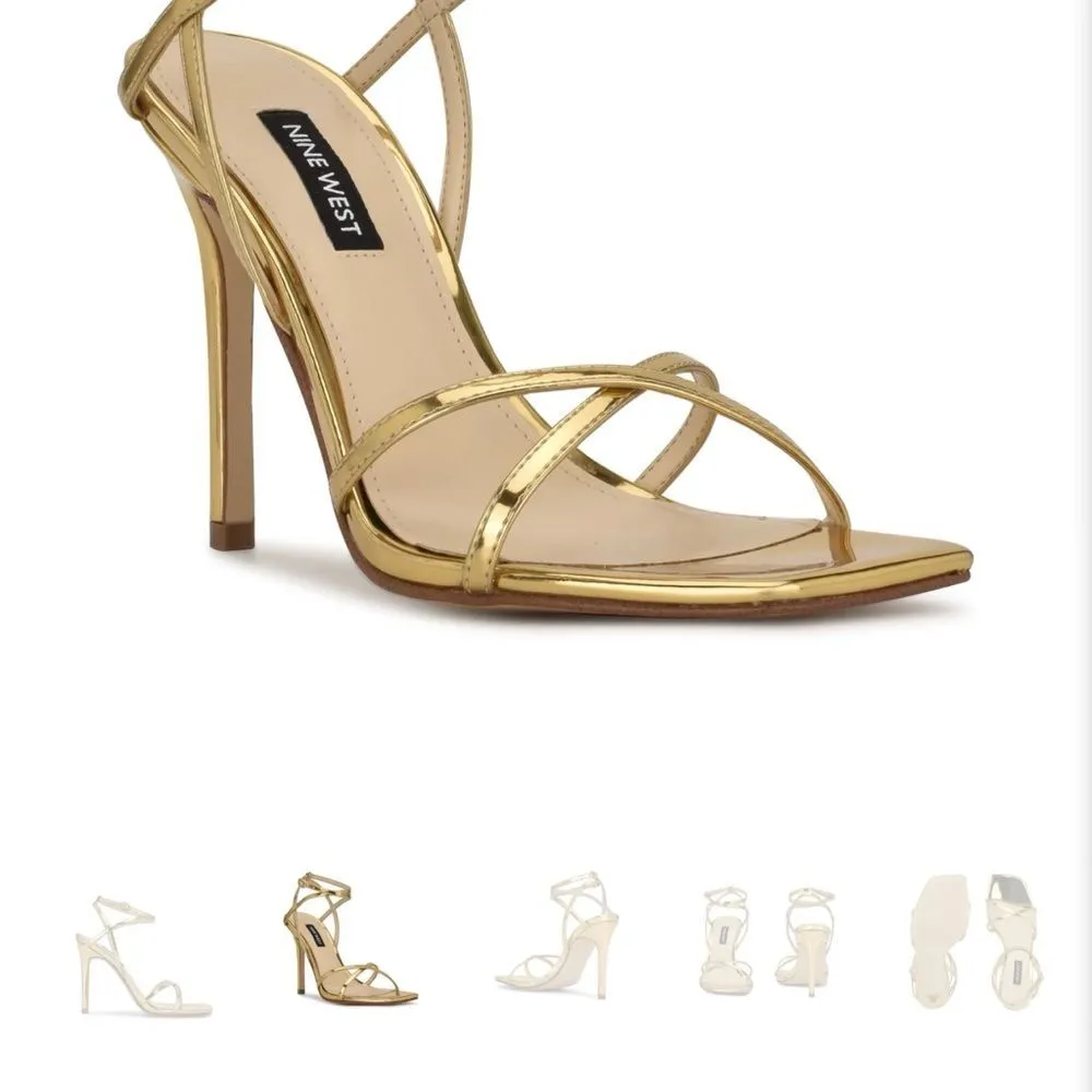 Nine West Women's Dress Sandals TIDLE3 Bronze750 Gold New Strappy - Image 5
