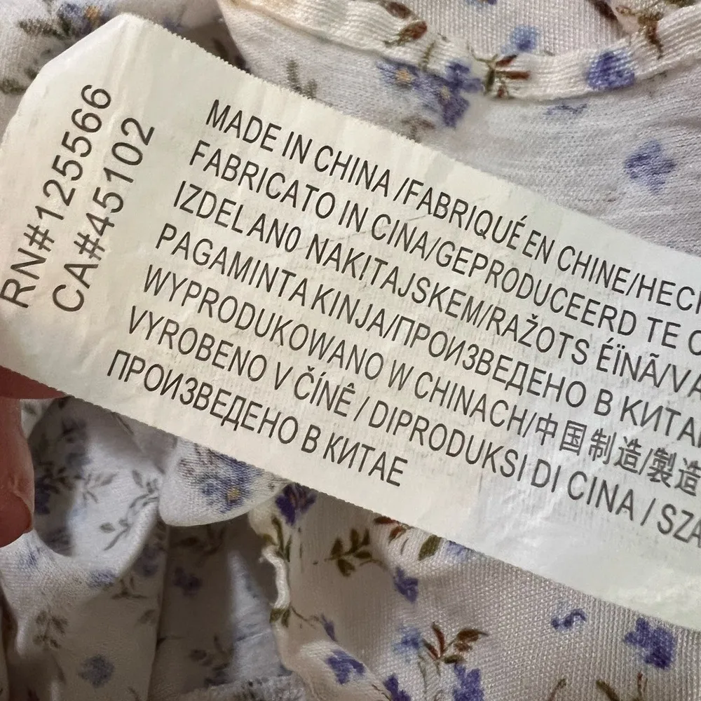 MinkPink Hailey Floral Midi Dress XS Puff Sleeves Shirred Elastic Bodice - Image 7