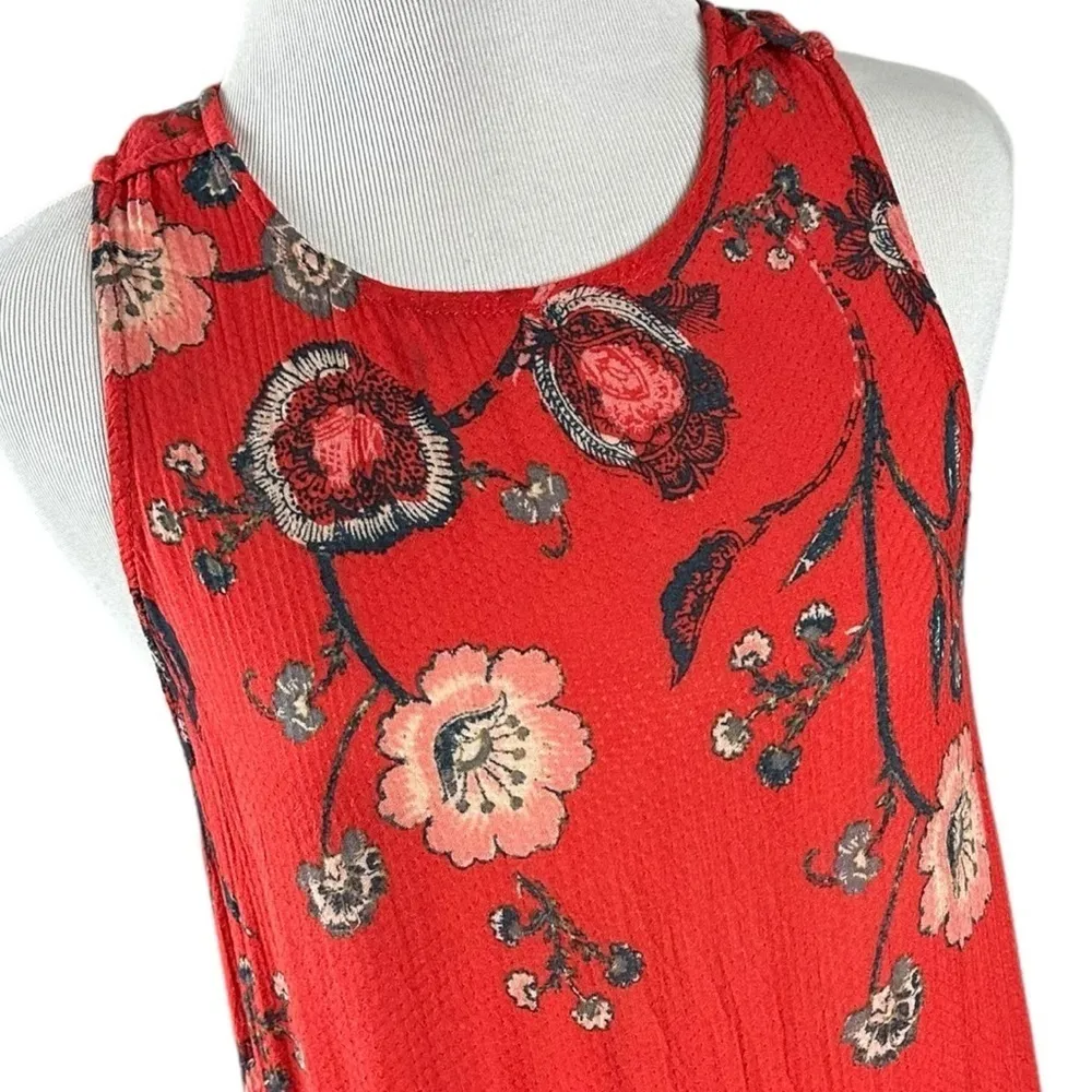 Free People Slip Dress Vintage Red XS Bohemian Festival Hippie Fall Gypsy Retro - Image 7
