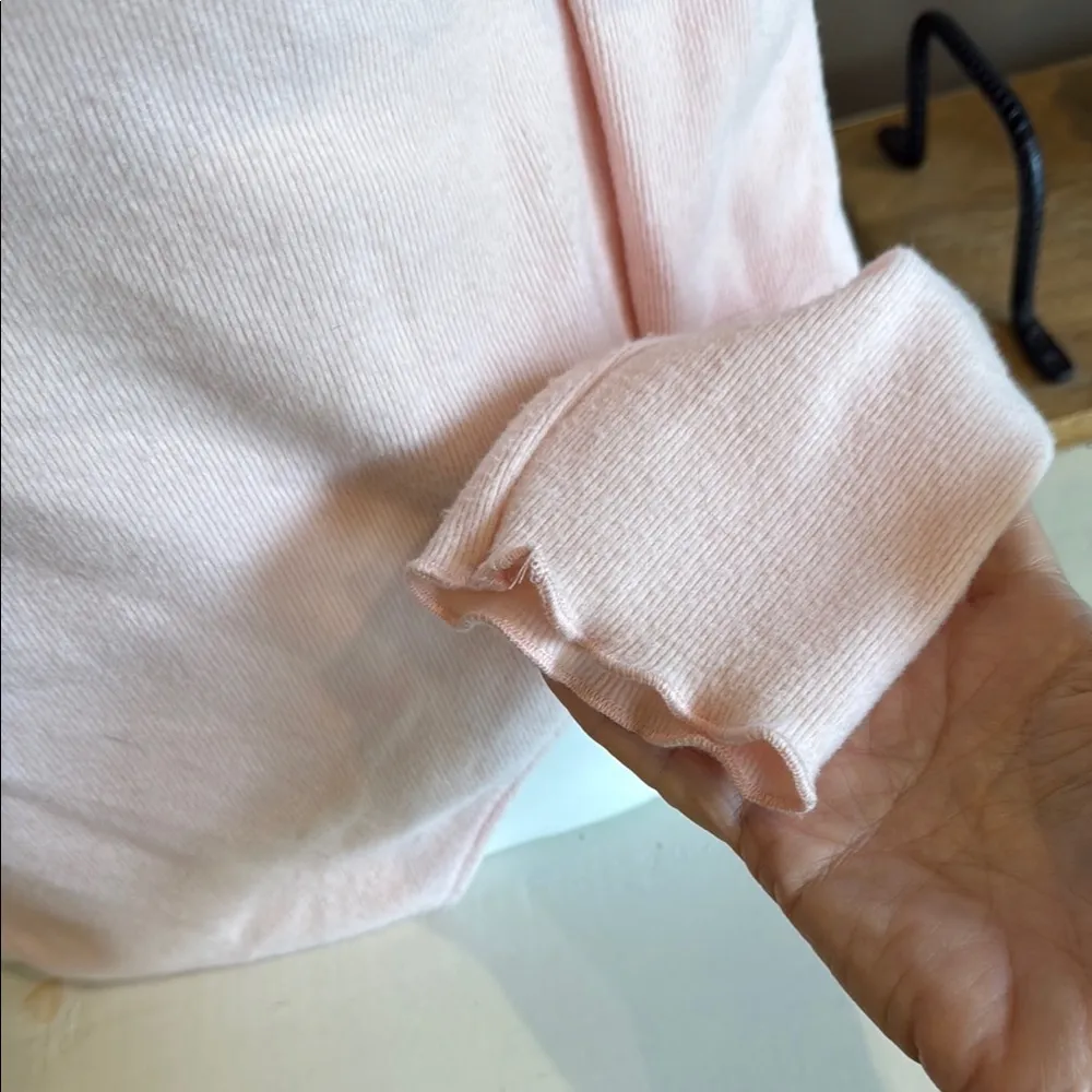 LE LIS Soft Pink Off-Shoulder Sweater Bodysuit Size Large - Image 5