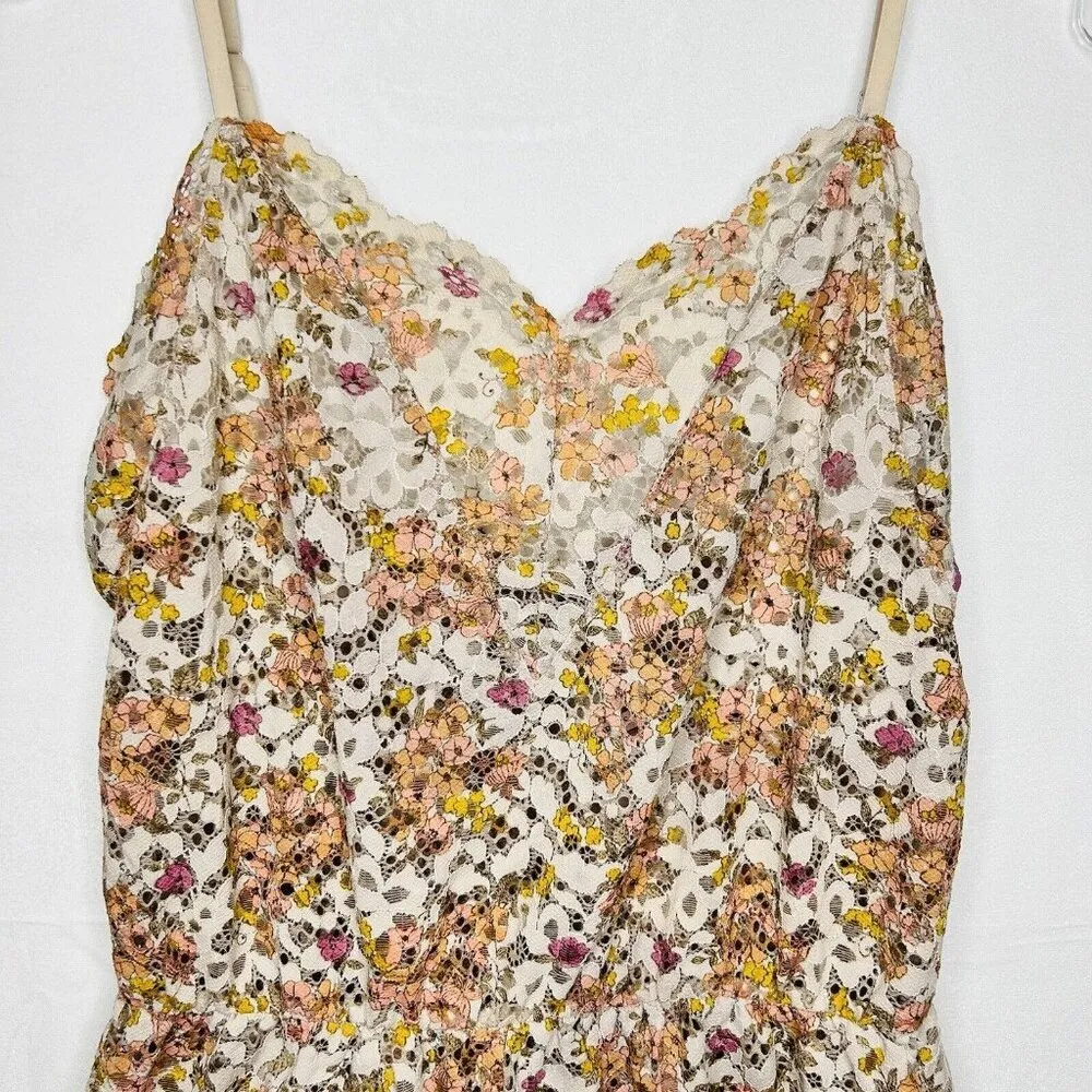 Victoria's Secret Womens Size S Multi-Color Floral Sheer Lace Teddy Romper - Image 2