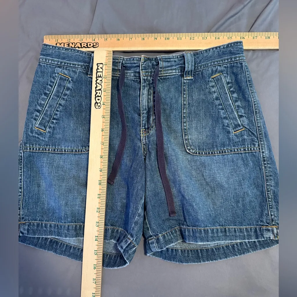 Vintage Old Navy Shorts Womens 6 Drawstring Light Wash Denim Jean‎ Festival - Image 5