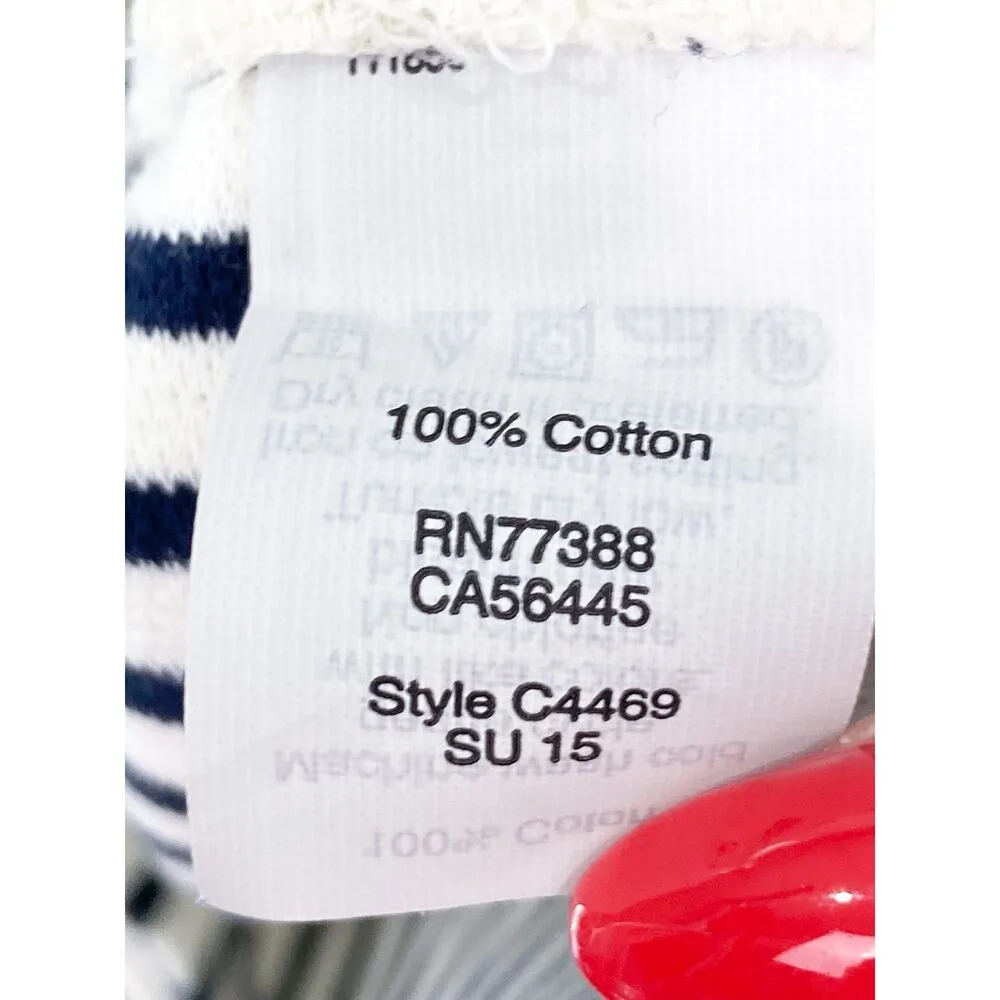 MADEWELL Dockside T-shirt Short Sleeve Striped Boxy Dress Navy Blue XS Nautical - Image 8